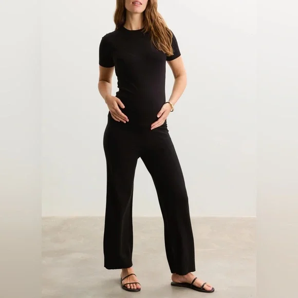 NWT Hatch Maternity The Softsculpt Knit Tee, Black, SIZE: 3 - Picture 1 of 15